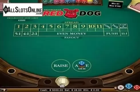 Game Screen. Red Dog (NetEnt) from NetEnt