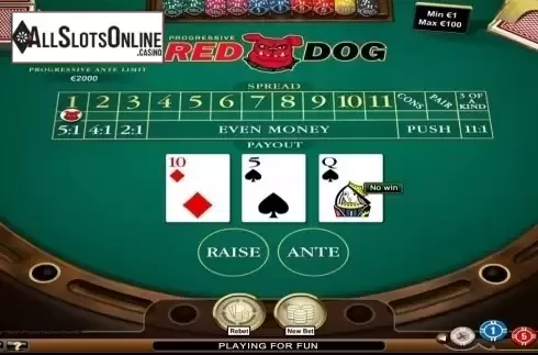 Game Screen. Red Dog (NetEnt) from NetEnt
