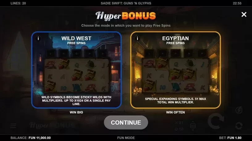 Sadie Swift: Guns’n Glyphs slot screenshot 2