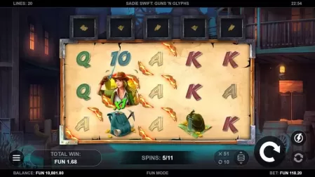 Sadie Swift: Guns’n Glyphs slot screenshot 4