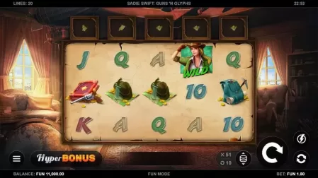 Sadie Swift: Guns’n Glyphs slot screenshot 1
