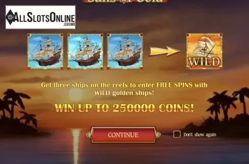 Game features. Sails of Gold from Play'n Go