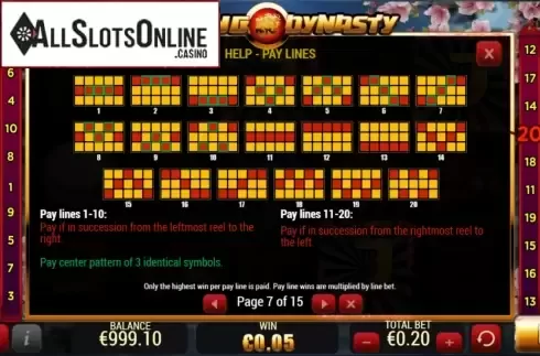 Paylines. Shang Dynasty from YoloPlay
