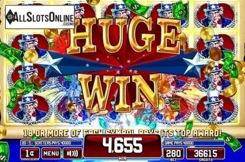Win Screen. Star Spangled Riches from Incredible Technologies
