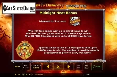 Features. Tales of Darkness Midnight Heat from Greentube