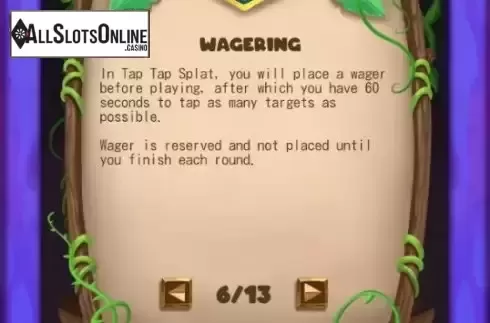Wagering screen