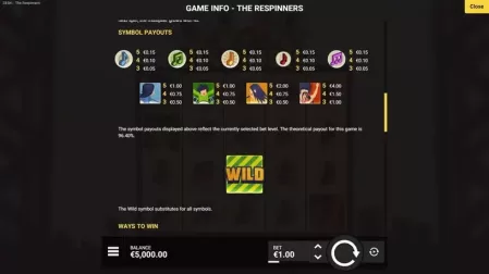 The Respinners slot screenshot 2