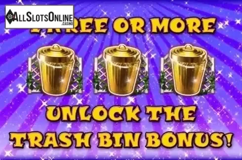 Trash bin bonus screen. Trash Panda from Incredible Technologies