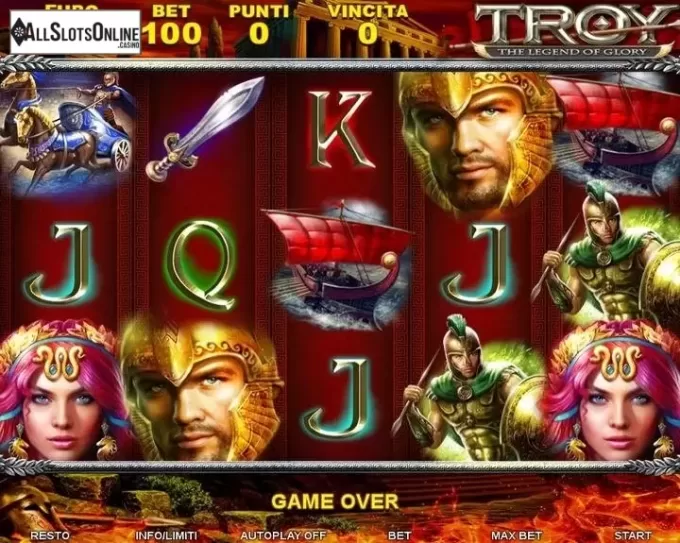 Reel Screen. Troy: the Legend of Glory from Octavian Gaming