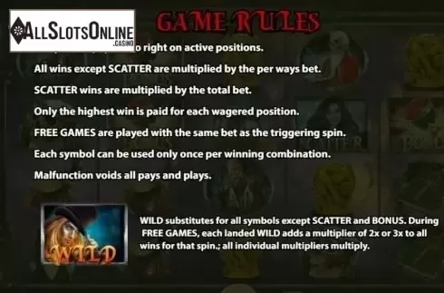 Paytable 1. Vampire's Tale from KA Gaming