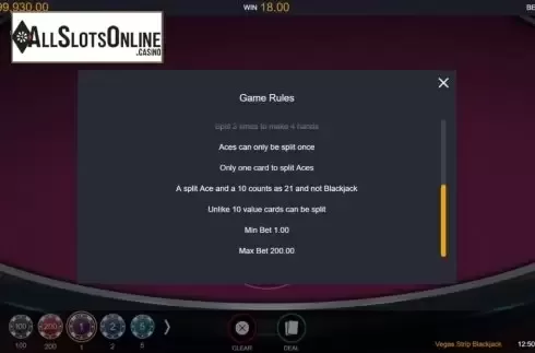 Game Screen 2. Vegas Strip Blackjack (Switch Studios) from Switch Studios