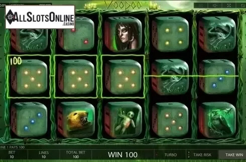 Win screen. Voodoo Dice from Endorphina