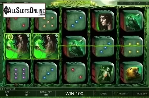 Win screen. Voodoo Dice from Endorphina