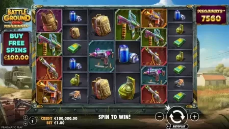Battle Ground Zero Megaways slot screenshot 1