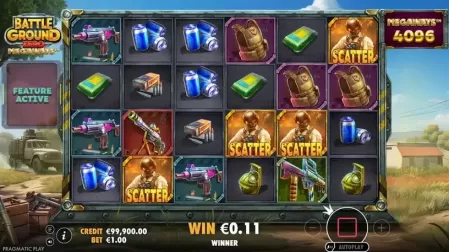 Battle Ground Zero Megaways slot screenshot 2
