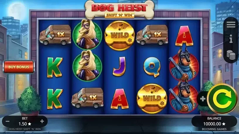 Dog Heist Shift 'N' Win slot screenshot 1