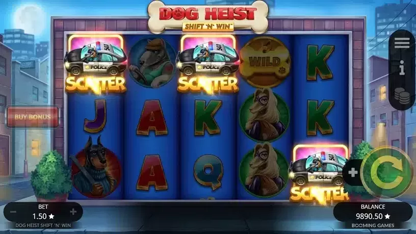 Dog Heist Shift 'N' Win slot screenshot 2