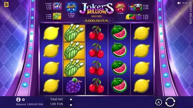 Joker's Million slot screenshot 1