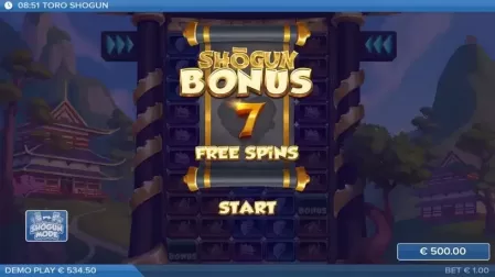 Toro Shogun slot screenshot 3