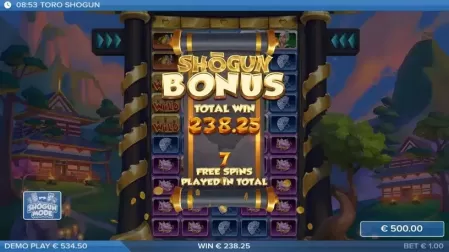 Toro Shogun slot screenshot 5