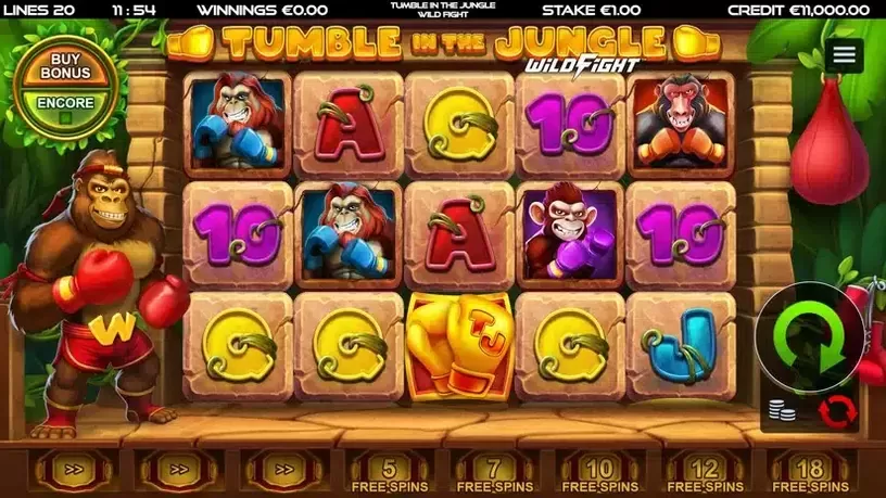 Tumble in the Jungle Wild Fight slot screenshot