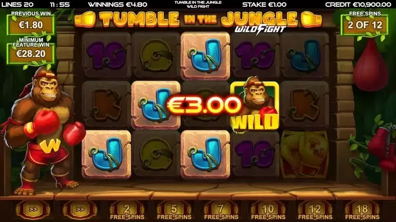 Tumble in the Jungle Wild Fight slot screenshot