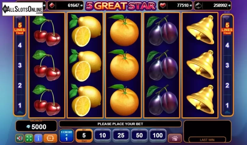 Reel Screen. 5 Great Star from EGT