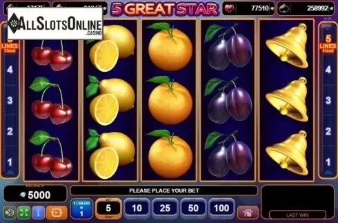 Reel Screen. 5 Great Star from EGT