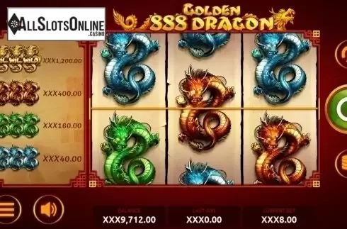 Reel Screen. 888 Golden Dragon from Rakki