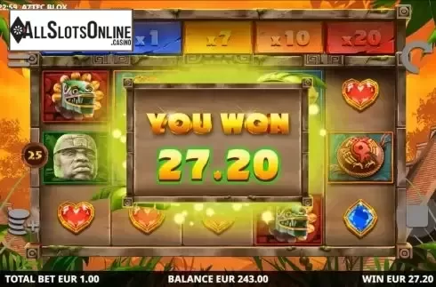 Free Spins Win. Aztec Blox from Leander Games