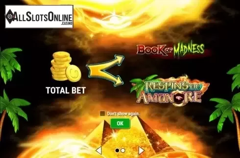 Start Screen. Book Of Madness Roar from Gamomat