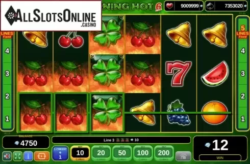 Win Screen. Burning Hot 6 Reels from EGT