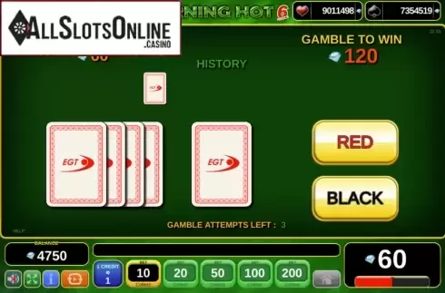 Gamble 1. Burning Hot 6 Reels from EGT