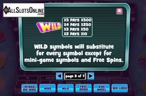 Paytable 3. Cash Cubed from Slot Factory