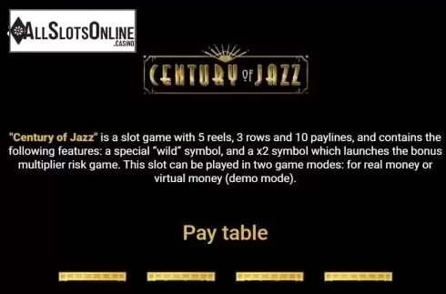 Paytable 1