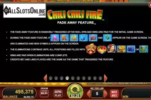 Fade Away feature screen