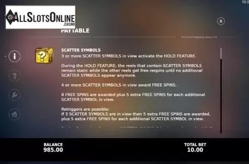Paytable 1