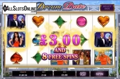 Win Screen . Dream Date from Microgaming