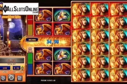 Win screen. Fire Queen (WMS) from WMS