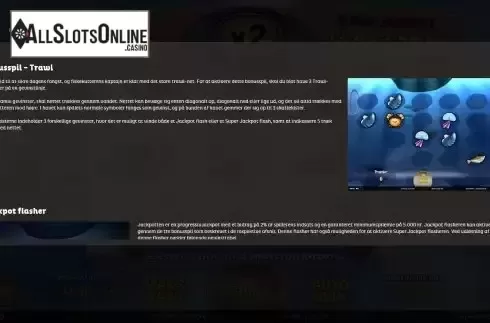 Trawl bonus game screen