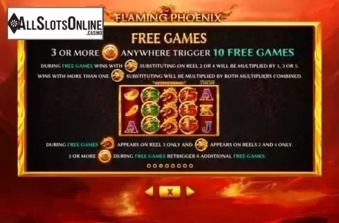 Paytable 3. Flaming Phoenix from Skywind Group