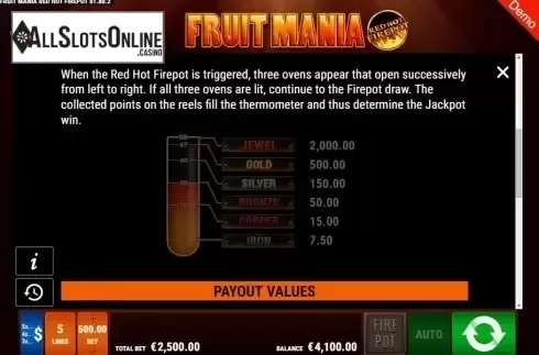 Features 2. Fruit Mania RHFP from Gamomat