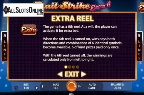 Extra Reel Feature. Fruit Strike: Extra 6 from Bet2Tech