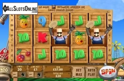 Scatter win screen. Funky Fruits Farm from Playtech