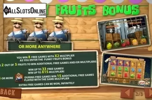 Paytable 2. Funky Fruits Farm from Playtech