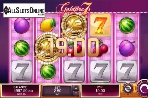 Win screen. Goldfire 7s from Kalamba Games