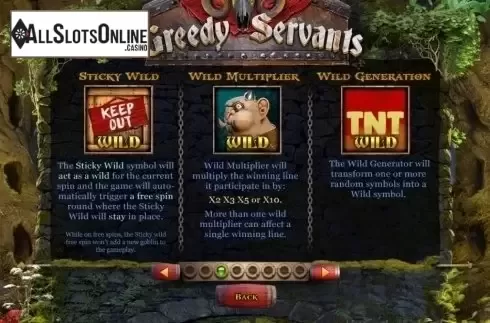Paytable 3. Greedy Servants from Spinomenal