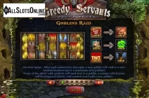 Paytable 2. Greedy Servants from Spinomenal