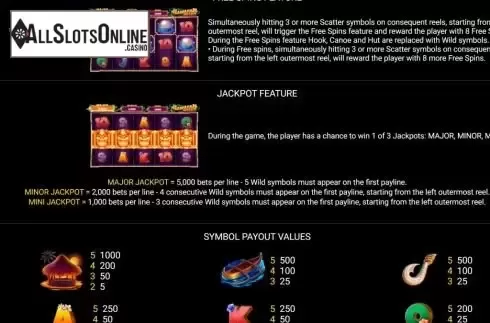 Jackpot feature screen