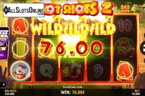 Win Screen 4. Hot Shots 2 from iSoftBet